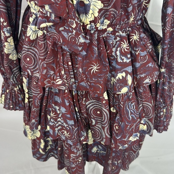 Ulla Johnson Lola Floral Tiered Minidress Heliotrope - Size 6 - Picture 4 of 11
